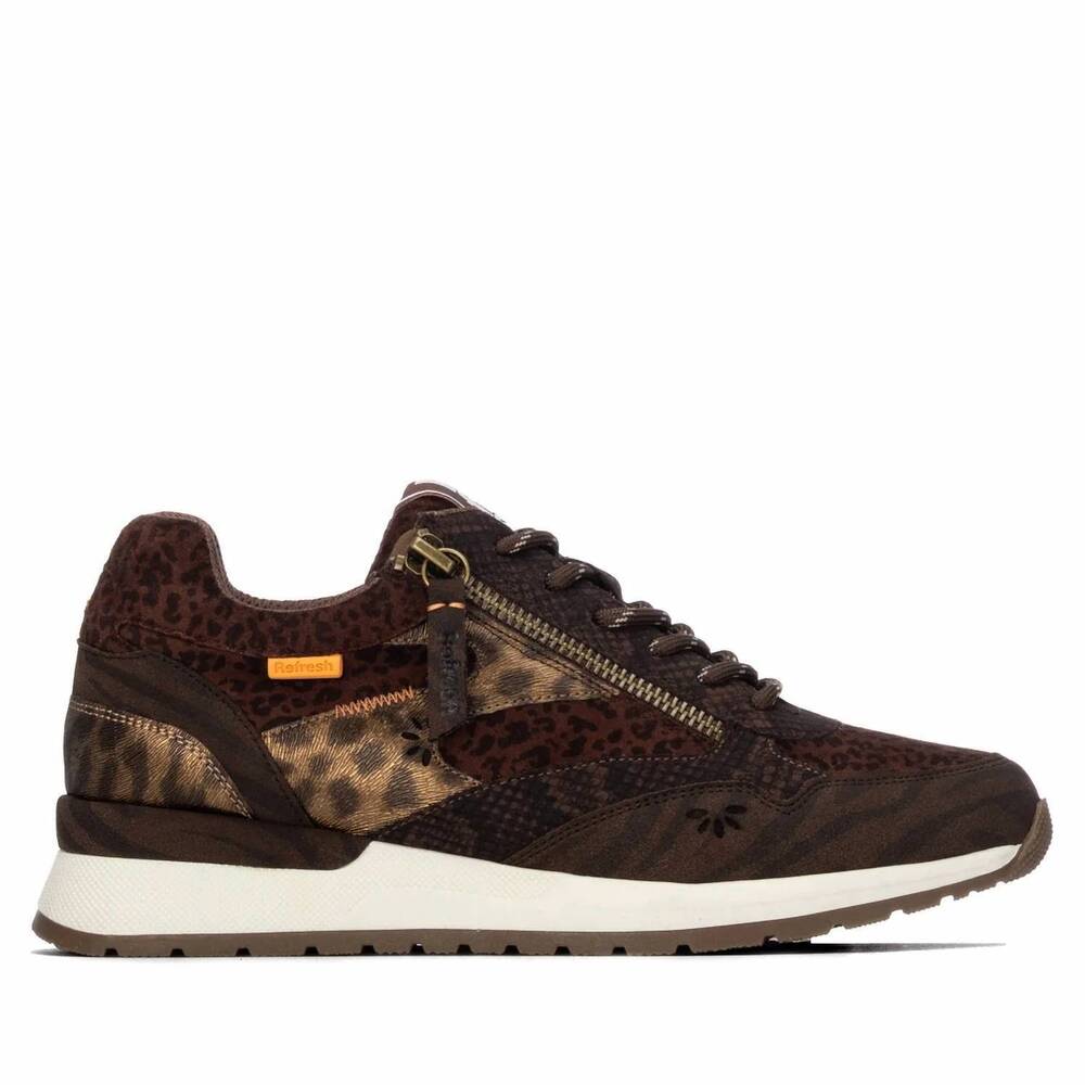 NEW REFRESH women's casual sneakers in brown